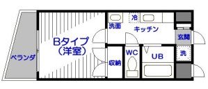 マンスリー安里、見取り図Bタイプ